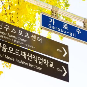 Directional Arrow Sign with Symbols