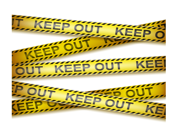 High-Visibility Warning Tape in Construction Zone