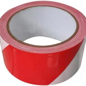 warning tape red and white